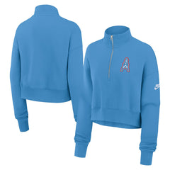 Tennessee Titans Women's Rewind Phoenix Half-Zip Sweatshirt - Light Blue - Nike