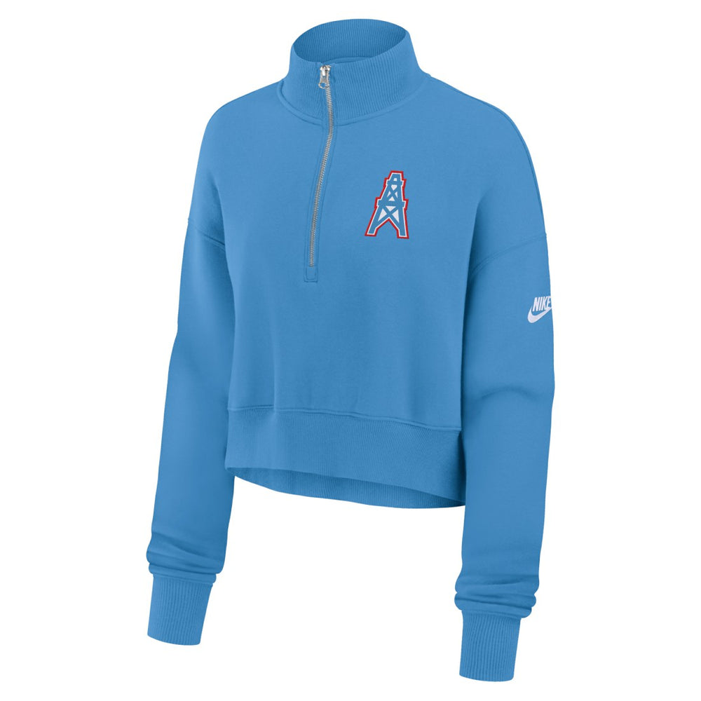 Tennessee Titans Women's Rewind Phoenix Half-Zip Sweatshirt - Light Blue - Nike