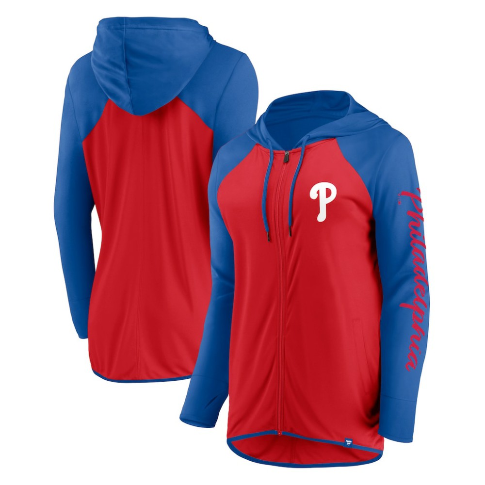 Philadelphia Phillies Fanatics Women's Script Sleeve Full-Zip Hoodie for sale