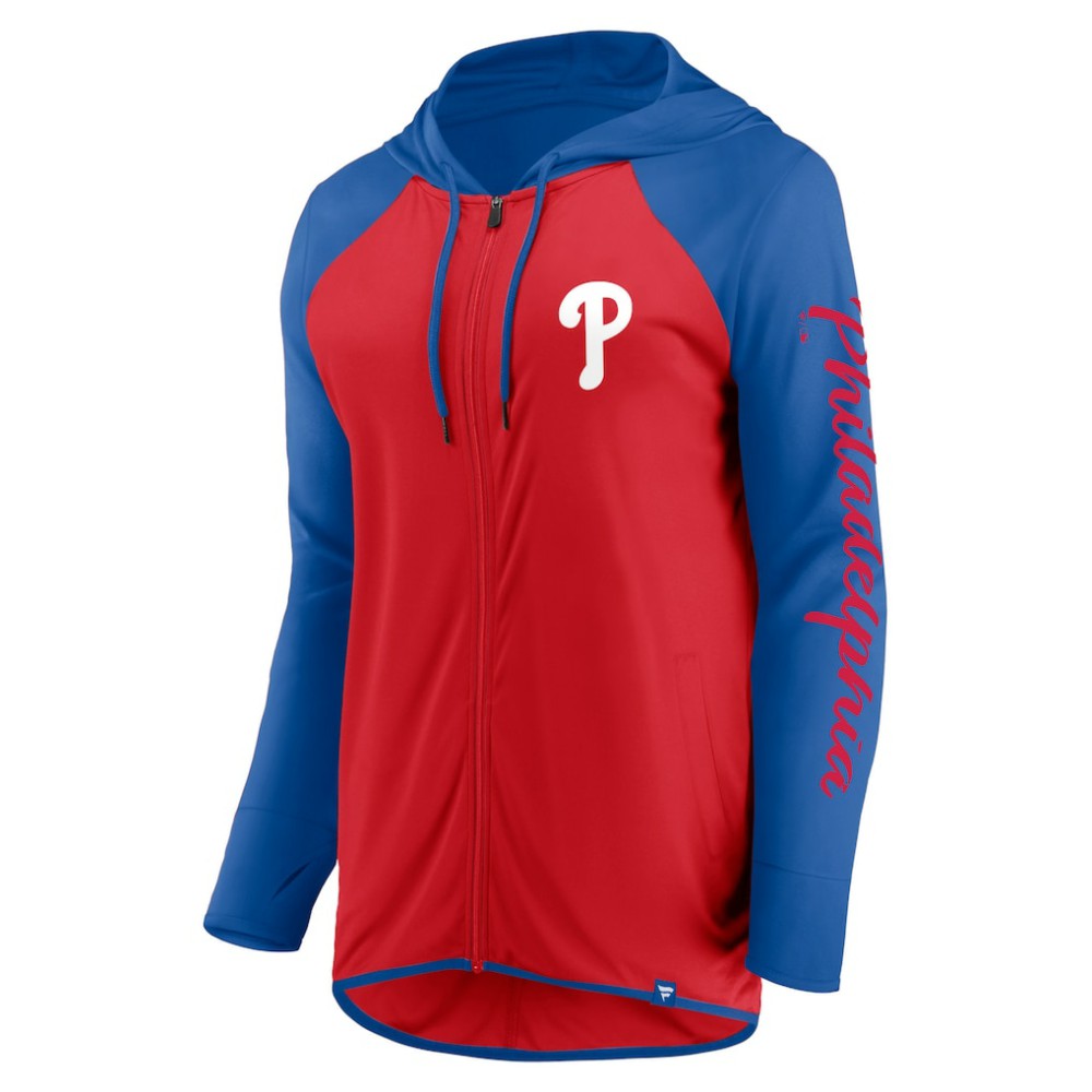 Philadelphia Phillies Fanatics Women's Script Sleeve Full-Zip Hoodie for sale