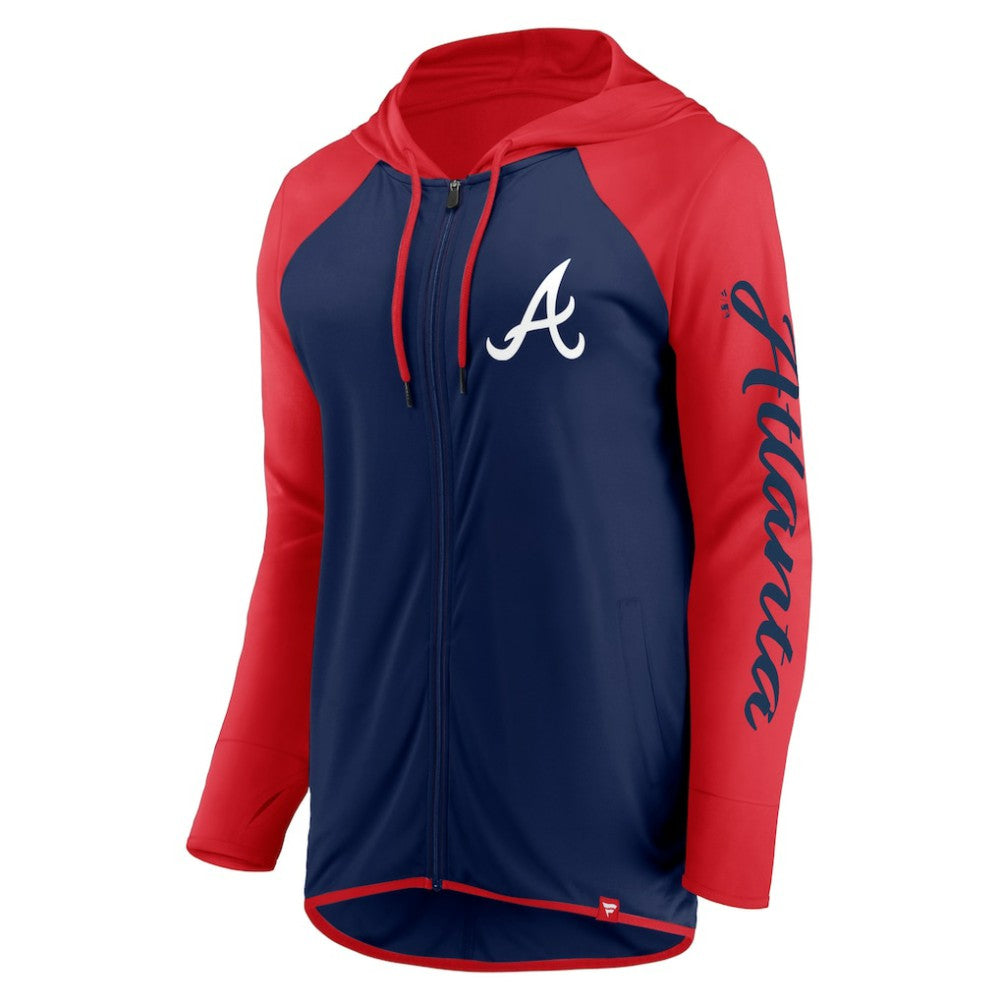 Atlanta Braves Fanatics Women's Script Sleeve Full-Zip Hoodie Discount