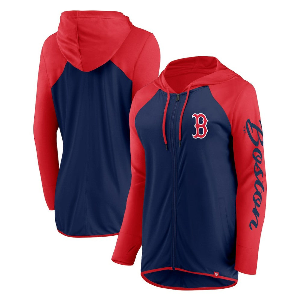 Boston Red Sox Fanatics Women's Script Sleeve Full-Zip Hoodie Outlet