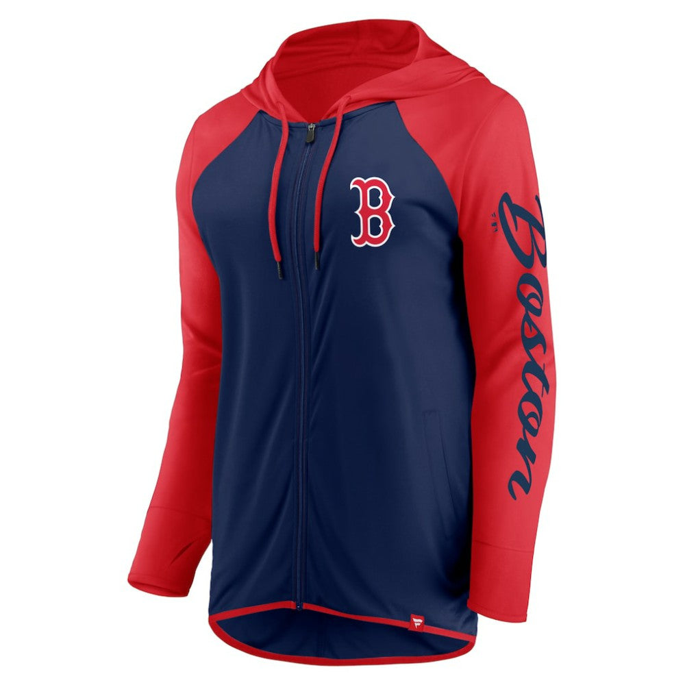 Boston Red Sox Fanatics Women's Script Sleeve Full-Zip Hoodie Outlet