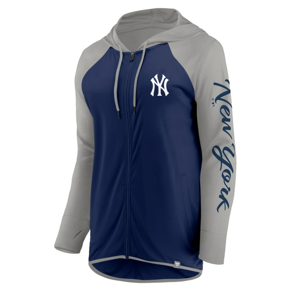 New York Yankees Fanatics Women's Script Sleeve Full-Zip Hoodie for sale