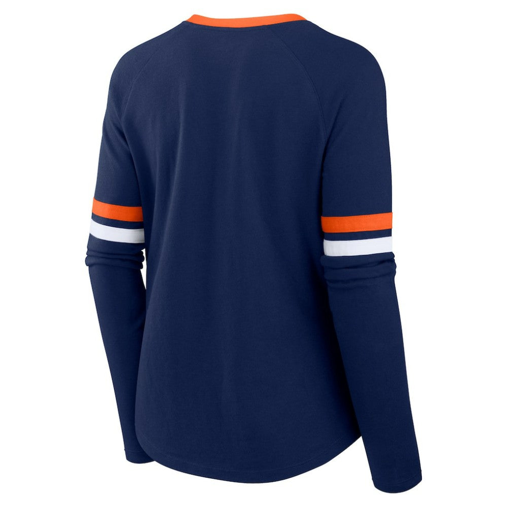 Houston Astros Fanatics Women's Won & Done Raglan Lace-Up Long Sleeve T-Shirt for sale