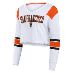 San Francisco Giants Fanatics Women's Stretch Cropped Fashion Long Sleeve T-Shirt Outlet