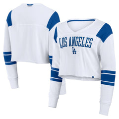 Los Angeles Dodgers Fanatics Women's Stretch Cropped Fashion Long Sleeve T-Shirt for sale