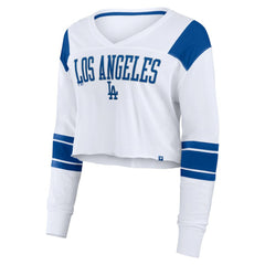 Los Angeles Dodgers Fanatics Women's Stretch Cropped Fashion Long Sleeve T-Shirt for sale