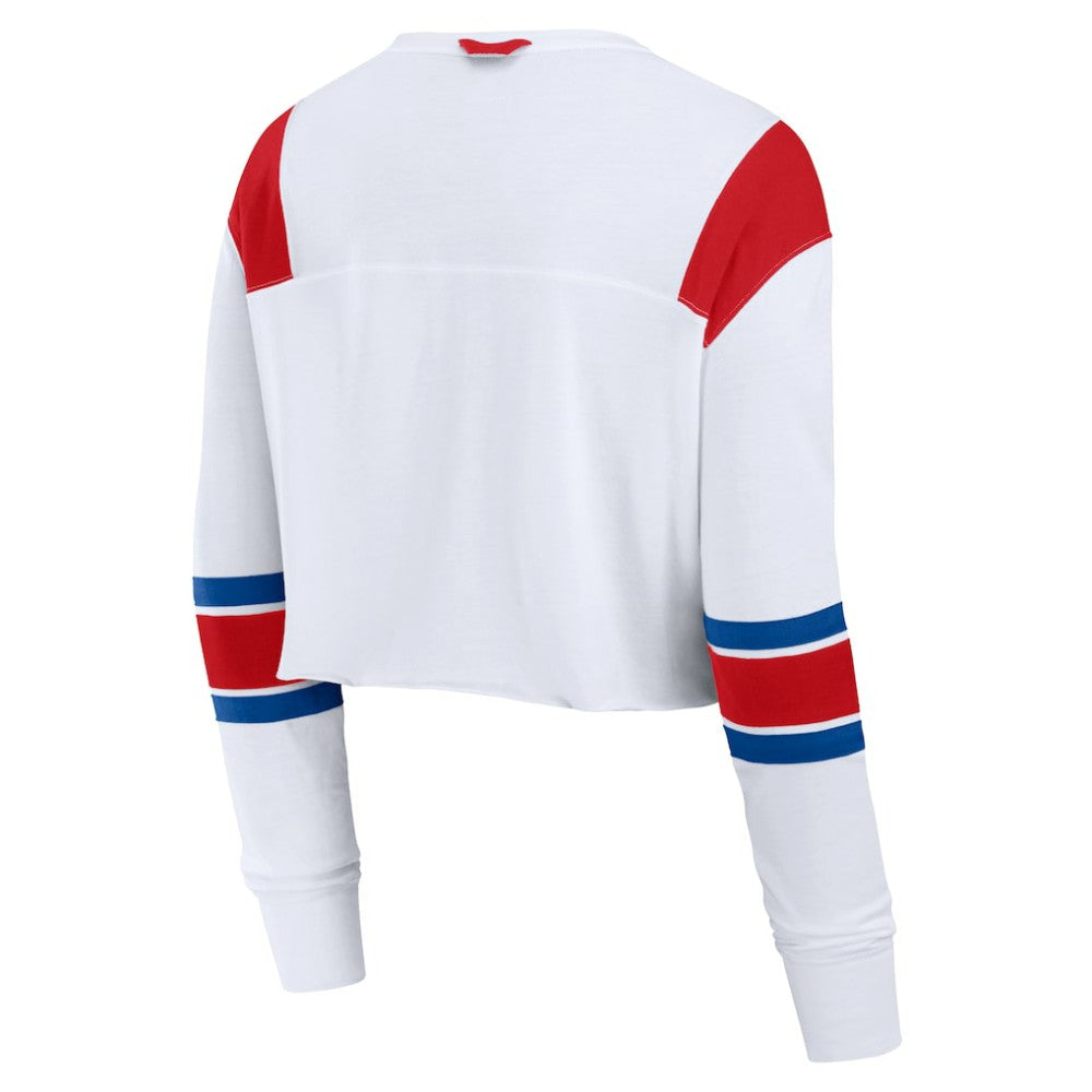 Philadelphia Phillies Fanatics Women's Stretch Cropped Fashion Long Sleeve T-Shirt for sale
