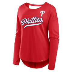 Philadelphia Phillies Fanatics Women's Core Boat Neck Long Sleeve T-Shirt  Outlet