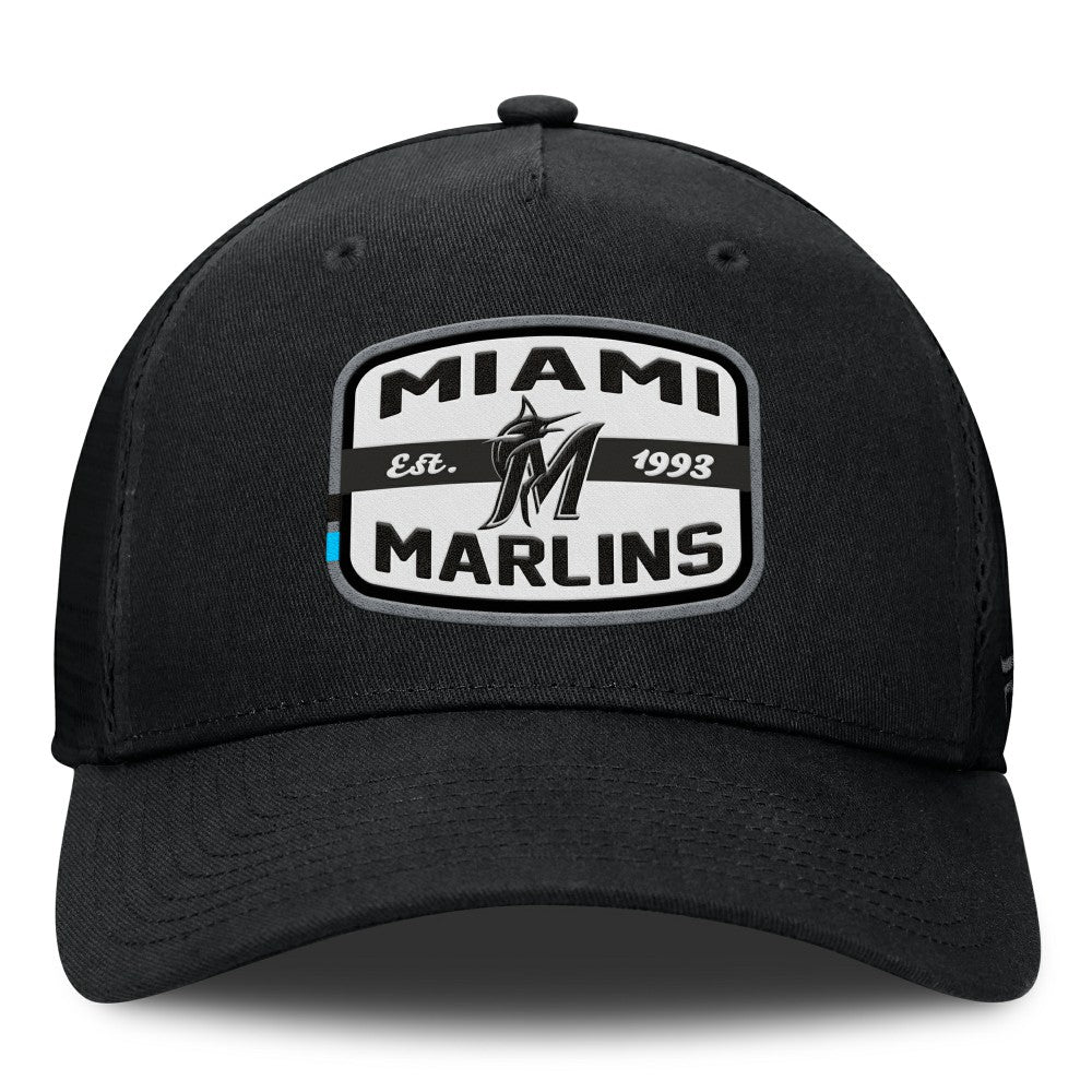 Miami Marlins Fanatics Team Patch A-Frame Trucker Snapback Hat Online