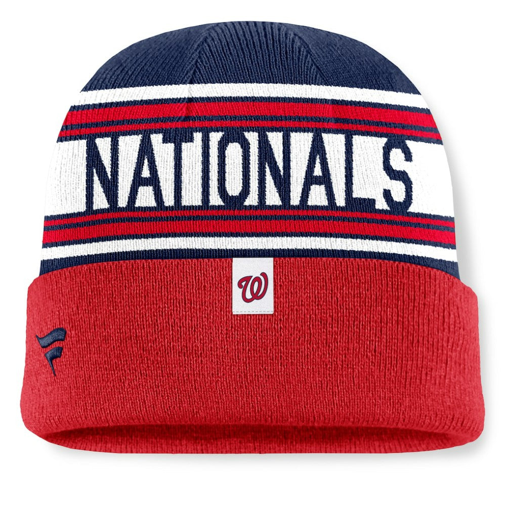 Washington Nationals Fanatics Fundamental Team Stripe Cuffed Knit Hat Online