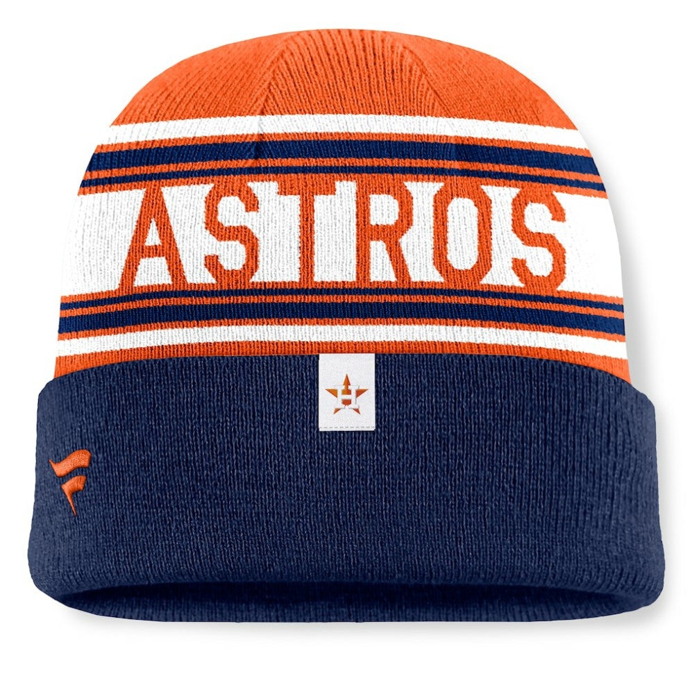 Houston Astros Fanatics Fundamental Team Stripe Cuffed Knit Hat Online