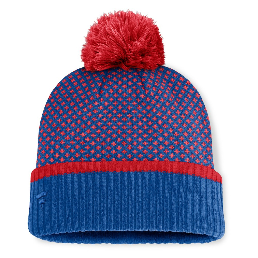 Chicago Cubs Fanatics Women's Fundamental Jacquard Cuffed Knit Hat with Pom Online