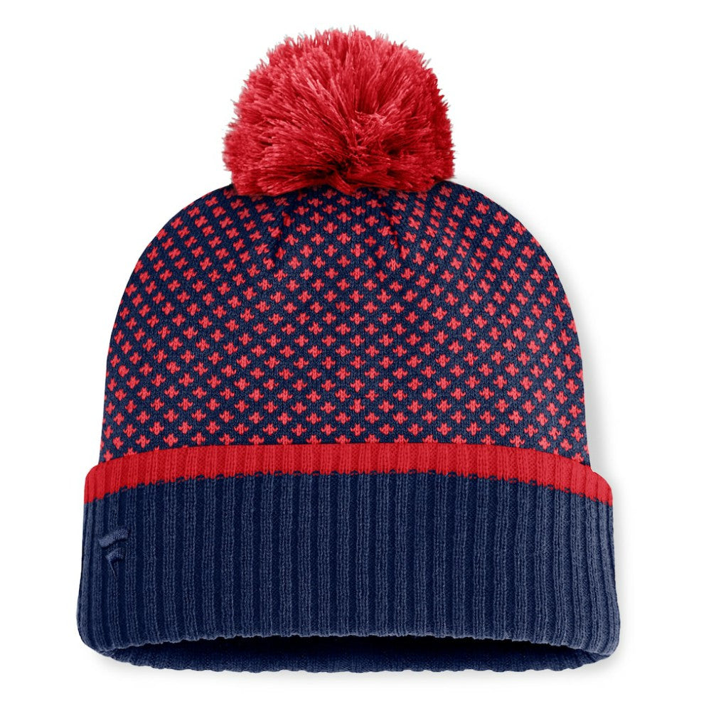 Boston Red Sox Fanatics Women's Fundamental Jacquard Cuffed Knit Hat with Pom Near Me