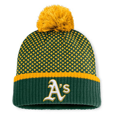 Athletics Fanatics Women's Fundamental Jacquard Cuffed Knit Hat with Pom for sale
