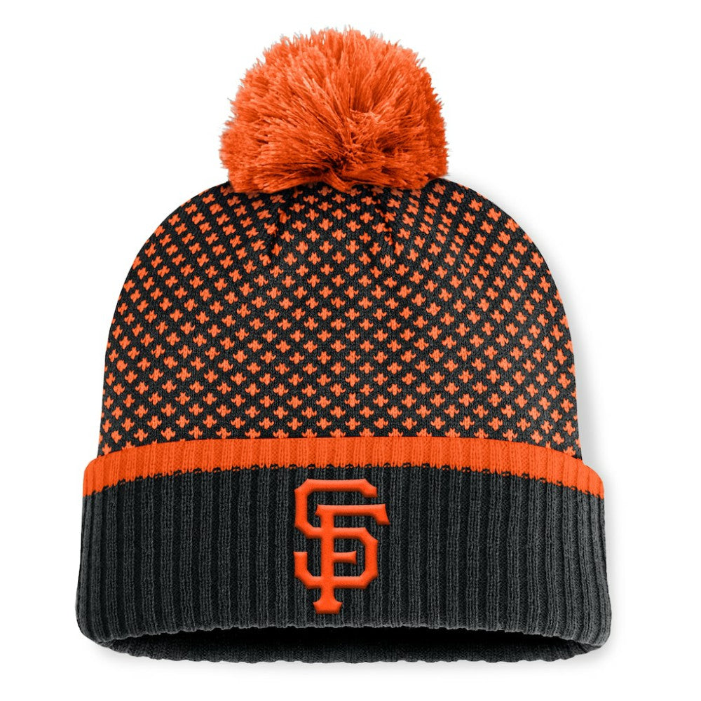 San Francisco Giants Fanatics Women's Fundamental Jacquard Cuffed Knit Hat with Pom Near Me