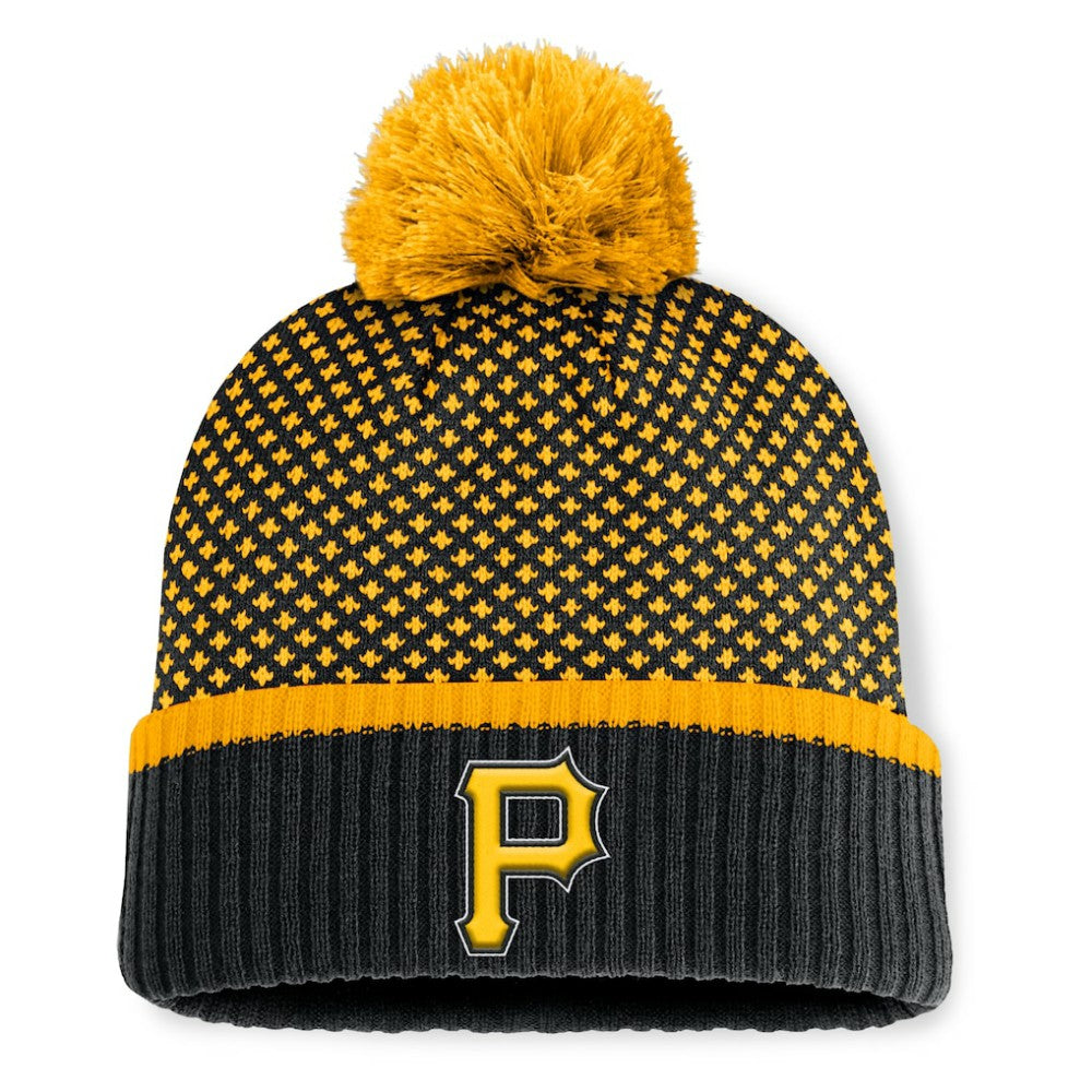 Pittsburgh Pirates Fanatics Women's Fundamental Jacquard Cuffed Knit Hat with Pom Near Me