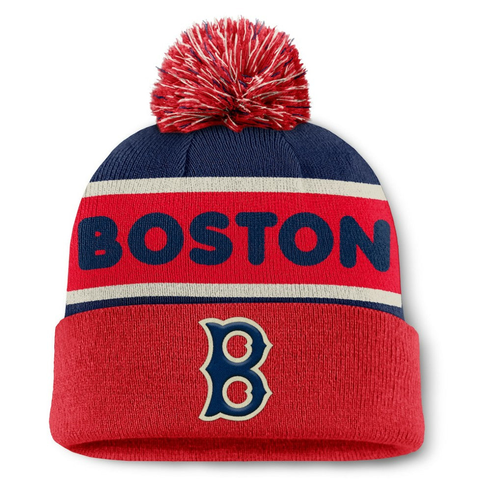 Boston Red Sox Fanatics Heritage Cuffed Knit Hat with Pom Discount