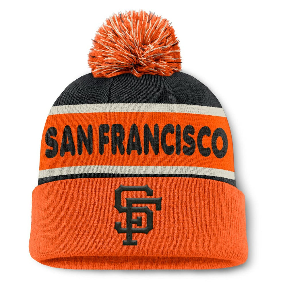 San Francisco Giants Fanatics Heritage Cuffed Knit Hat with Pom for sale