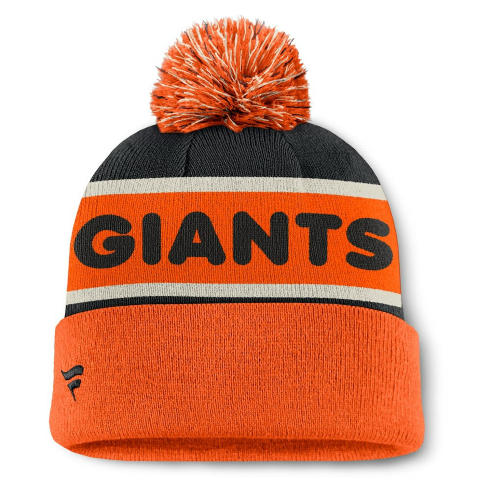 San Francisco Giants Fanatics Heritage Cuffed Knit Hat with Pom for sale