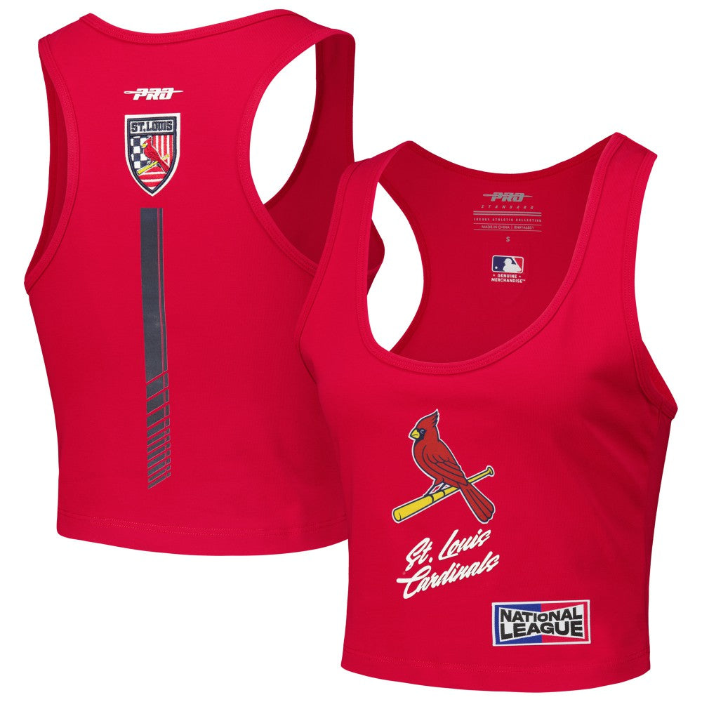 St. Louis Cardinals Pro Standard Women's Fast Lane Fitted Tri-Blend Cropped Tank Top Online