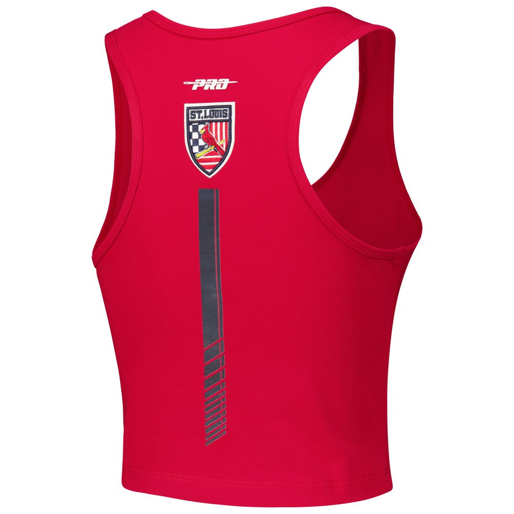 St. Louis Cardinals Pro Standard Women's Fast Lane Fitted Tri-Blend Cropped Tank Top Online