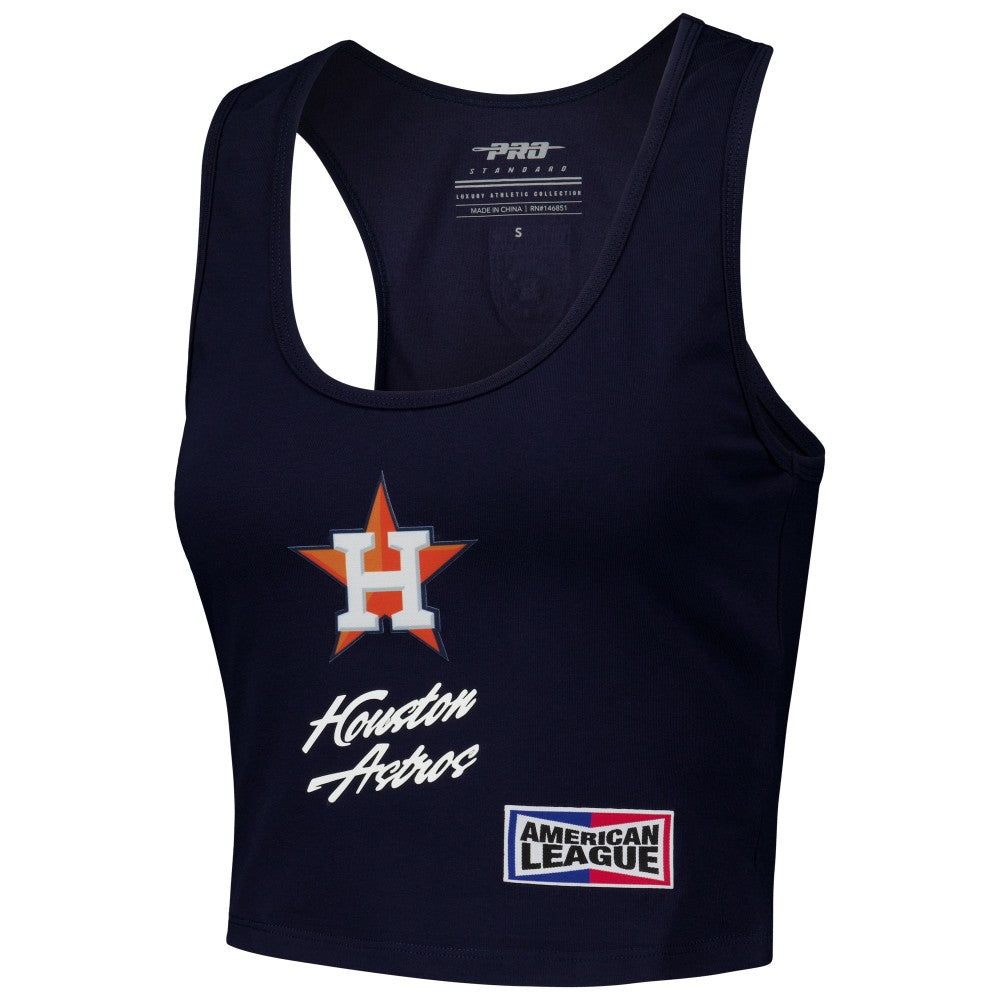 Houston Astros Pro Standard Women's Fast Lane Fitted Tri-Blend Cropped Tank Top Near Me
