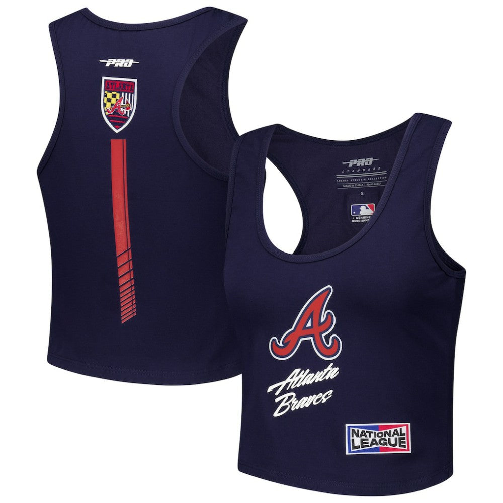 Atlanta Braves Pro Standard Women's Fast Lane Fitted Tri-Blend Cropped Tank Top Online