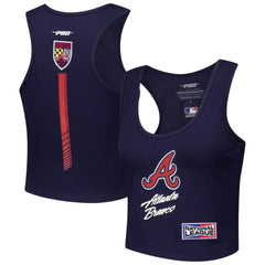 Atlanta Braves Pro Standard Women's Fast Lane Fitted Tri-Blend Cropped Tank Top Online