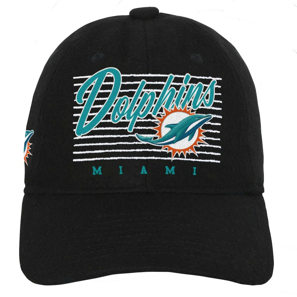 Miami Dolphins Youth Retro Wooly Adjustable Hat - Black - NFL