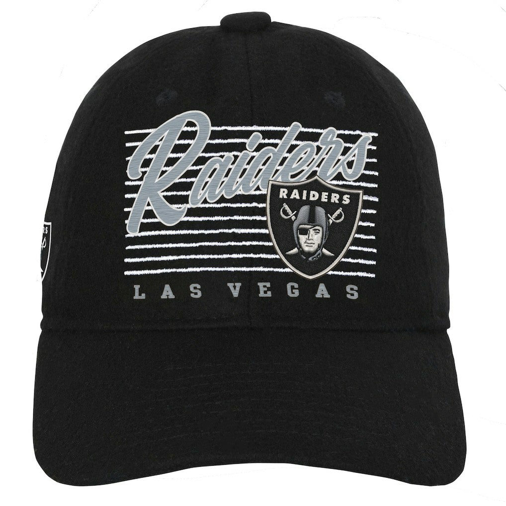 Las Vegas Raiders Youth Retro Wooly Adjustable Hat - Black - NFL