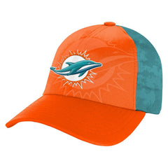 Miami Dolphins Youth Combine Two-Tone Adjustable Hat - Orange/Aqua - NFL