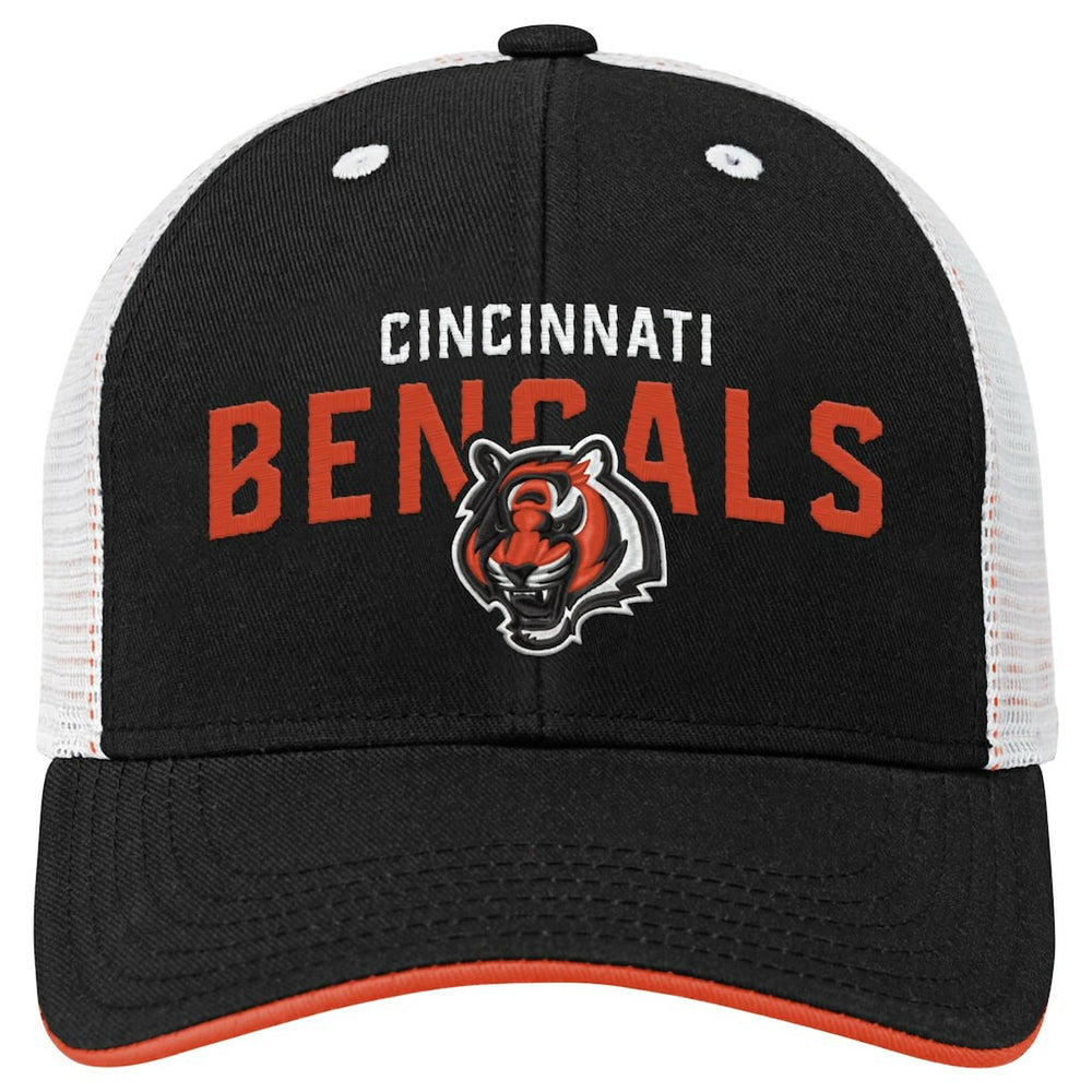 Cincinnati Bengals Youth Core Lockup Trucker Adjustable Hat - Black - NFL