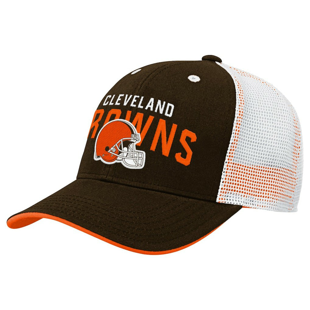Cleveland Browns Youth Core Lockup Trucker Adjustable Hat - Brown - NFL