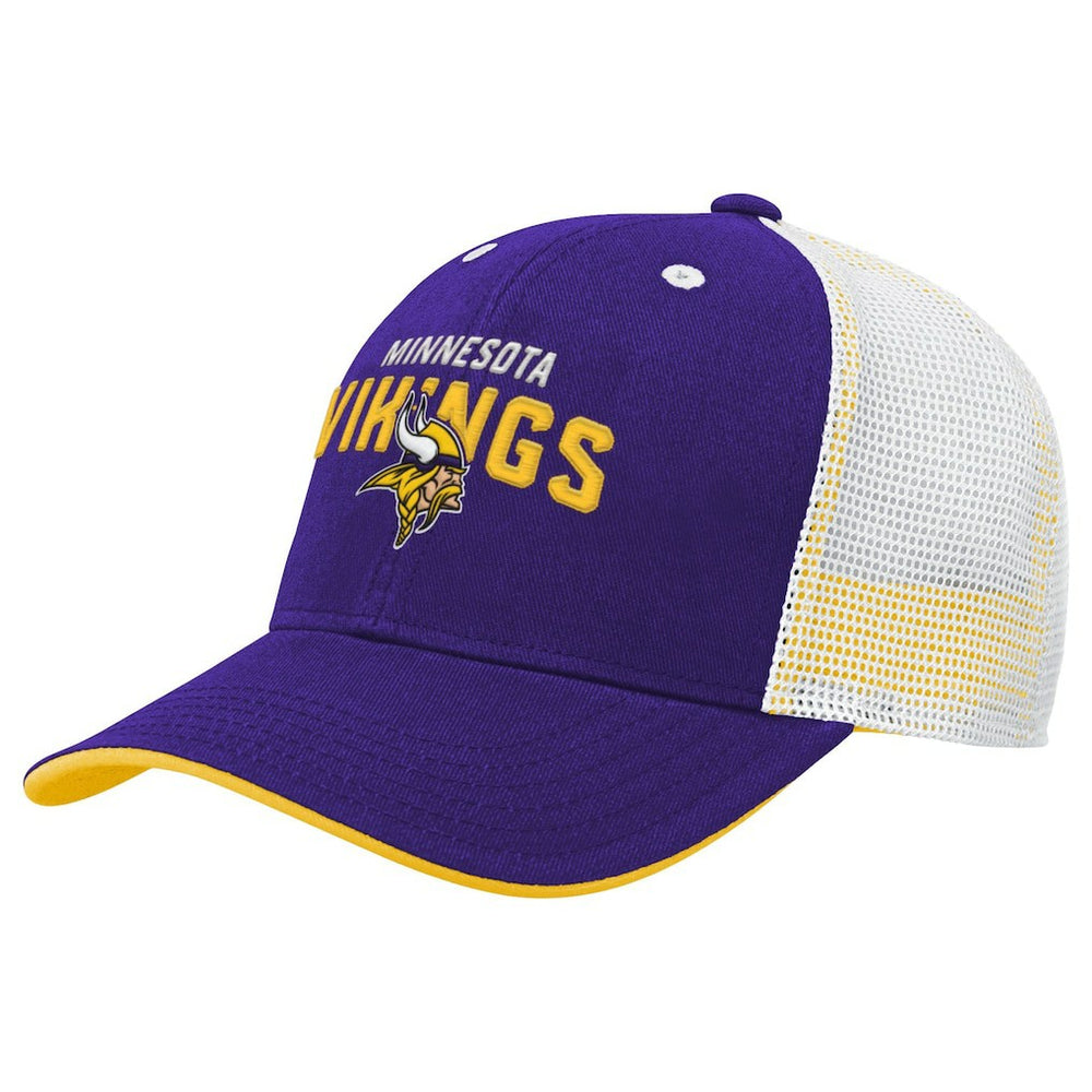 Minnesota Vikings Youth Core Lockup Trucker Adjustable Hat - Purple - NFL