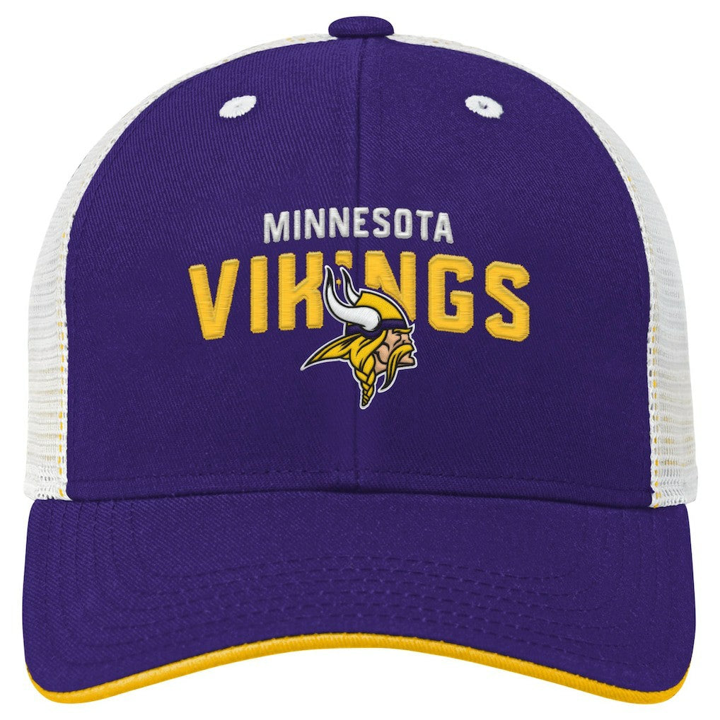 Minnesota Vikings Youth Core Lockup Trucker Adjustable Hat - Purple - NFL