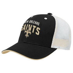 New Orleans Saints Youth Core Lockup Trucker Adjustable Hat - Black - NFL