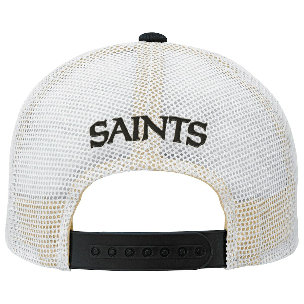 New Orleans Saints Youth Core Lockup Trucker Adjustable Hat - Black - NFL
