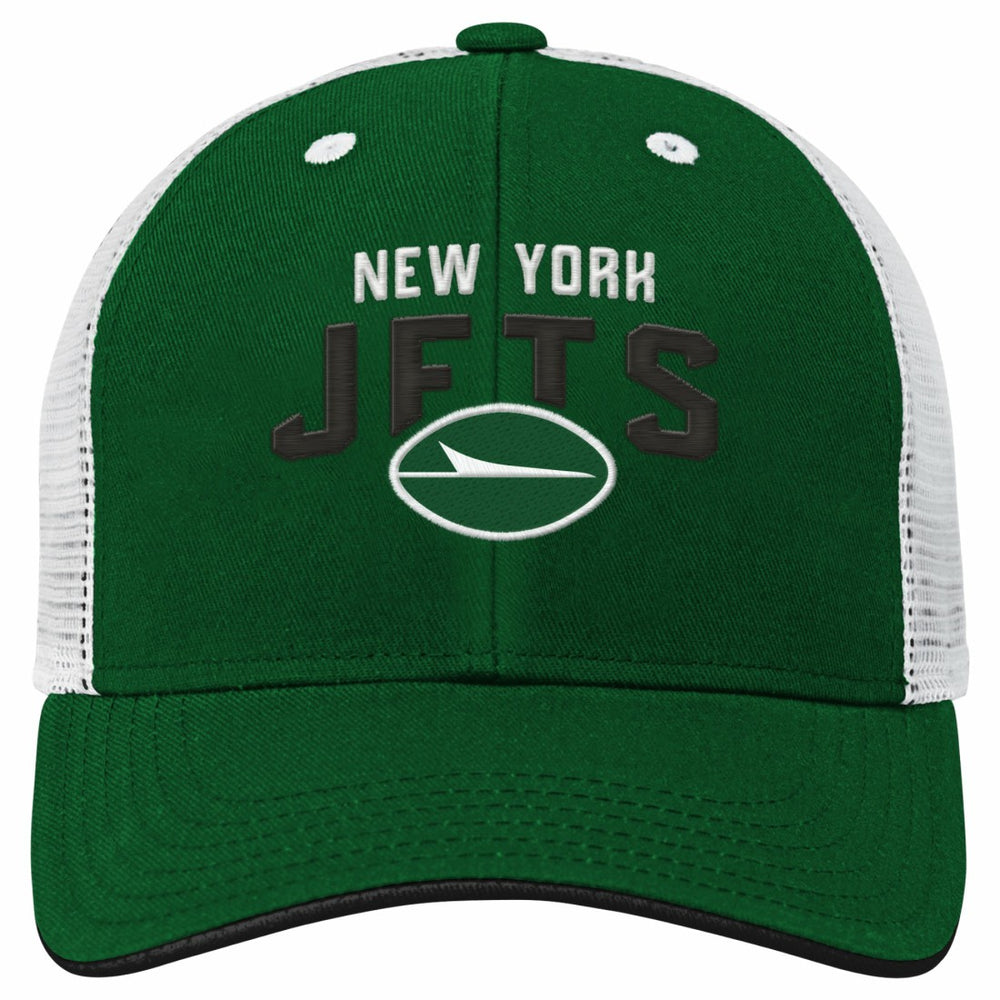 New York Jets Youth Core Lockup Trucker Adjustable Hat - Green - NFL