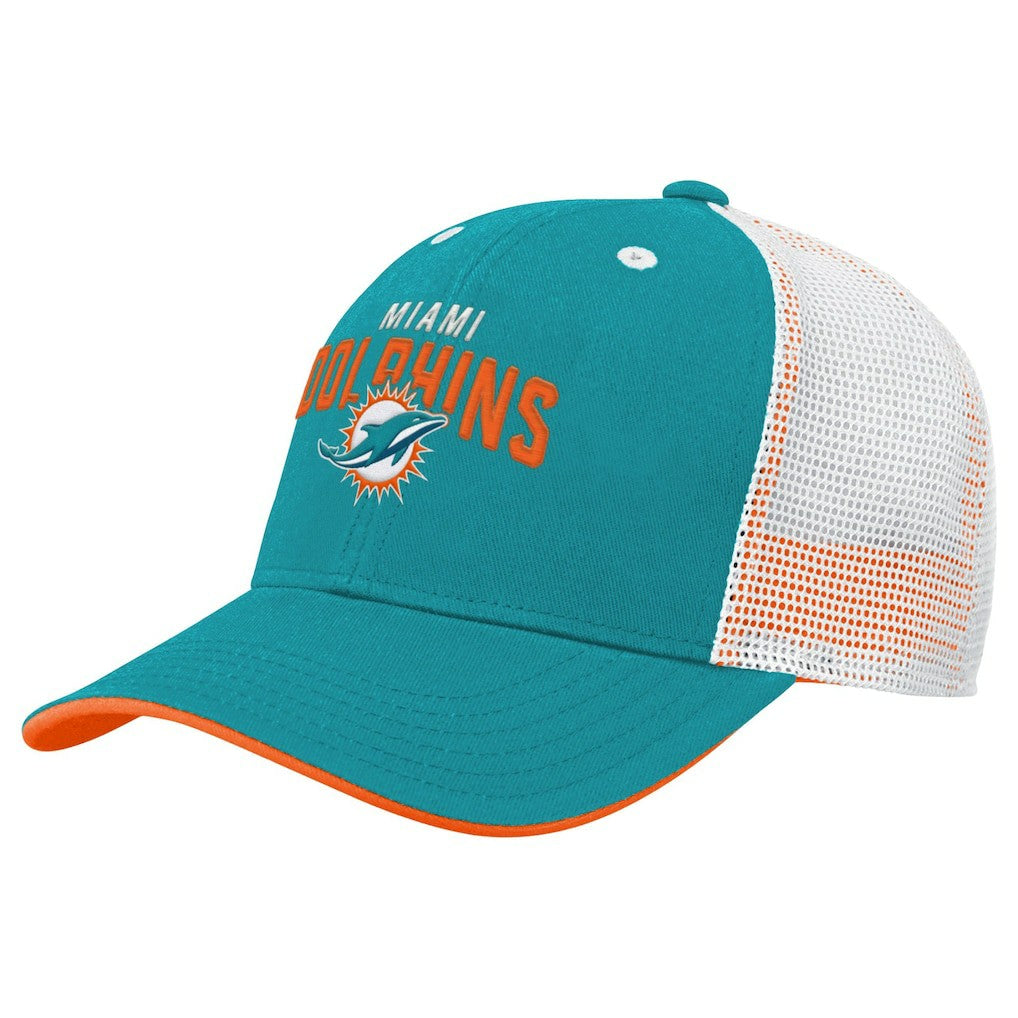 Miami Dolphins Youth Core Lockup Trucker Adjustable Hat - Aqua - NFL