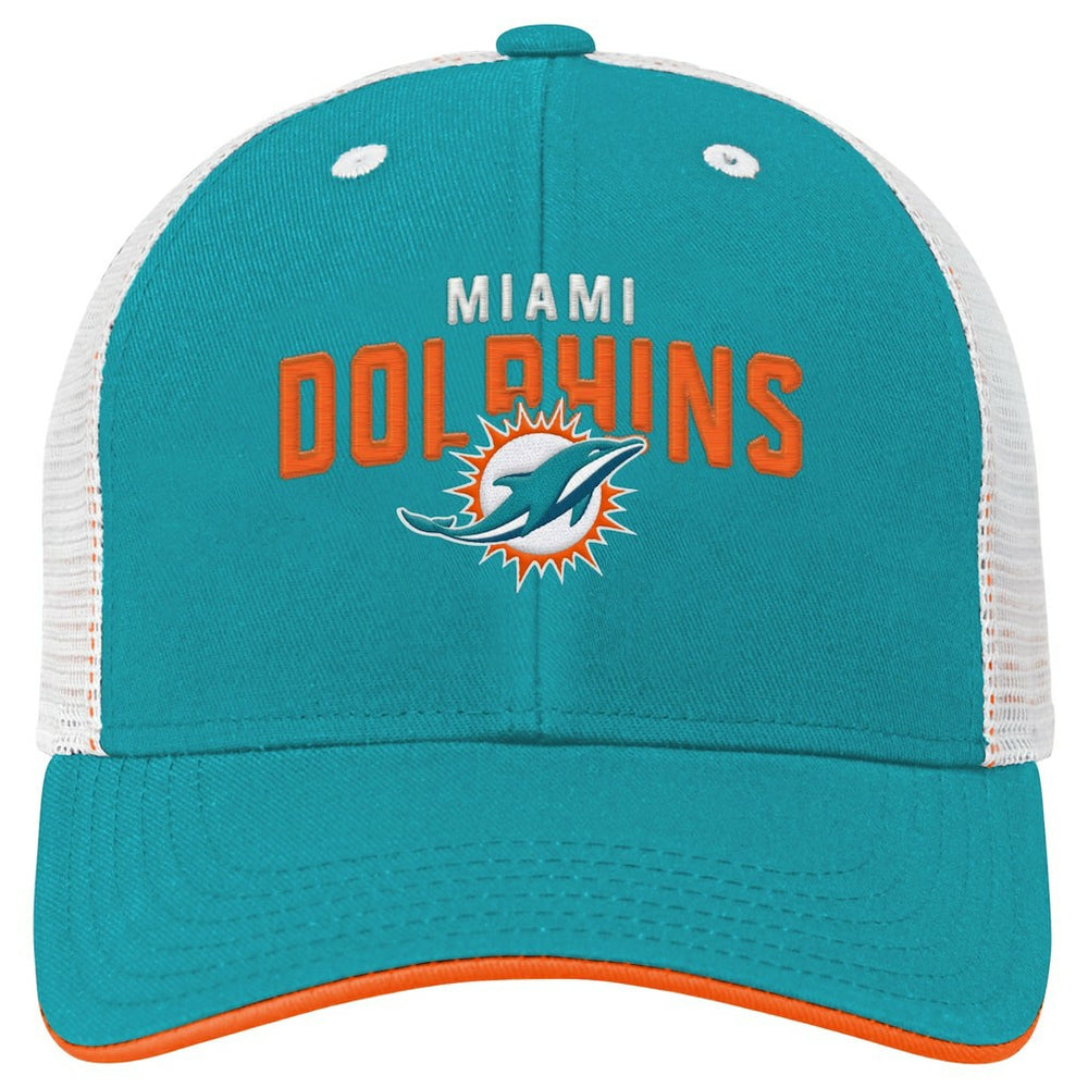 Miami Dolphins Youth Core Lockup Trucker Adjustable Hat - Aqua - NFL