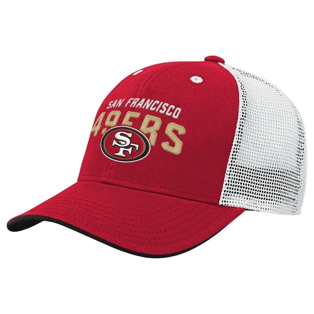 San Francisco 49ers Youth Core Lockup Trucker Adjustable Hat - Scarlet - NFL