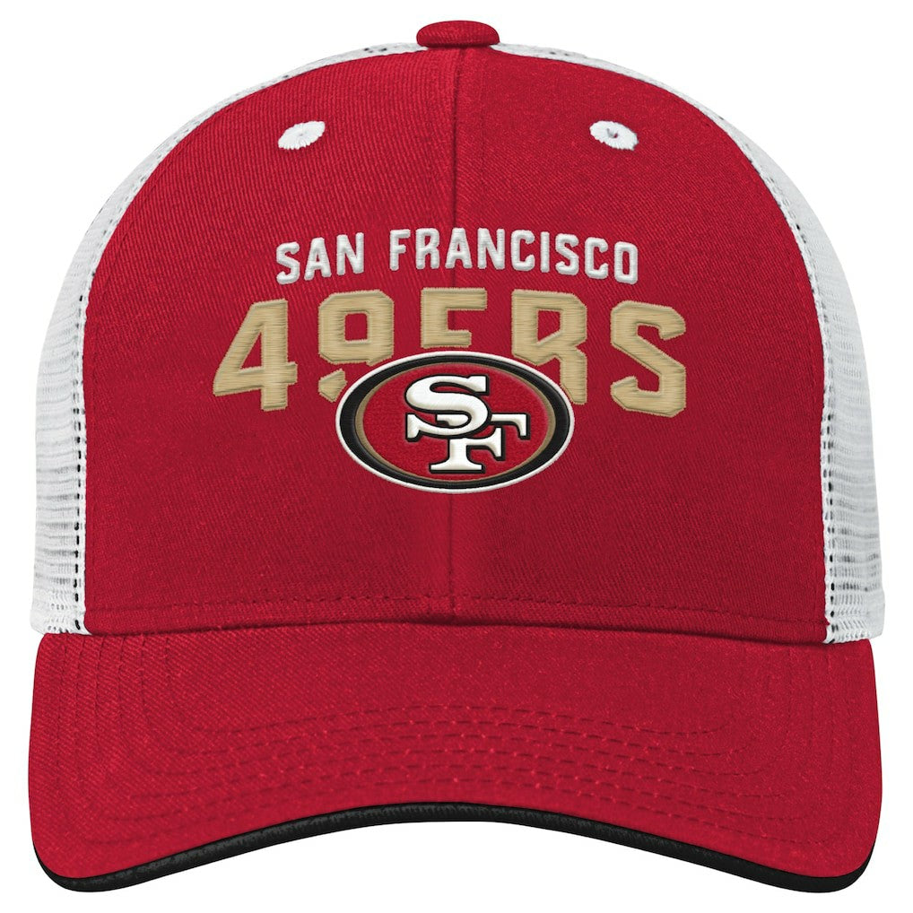 San Francisco 49ers Youth Core Lockup Trucker Adjustable Hat - Scarlet - NFL