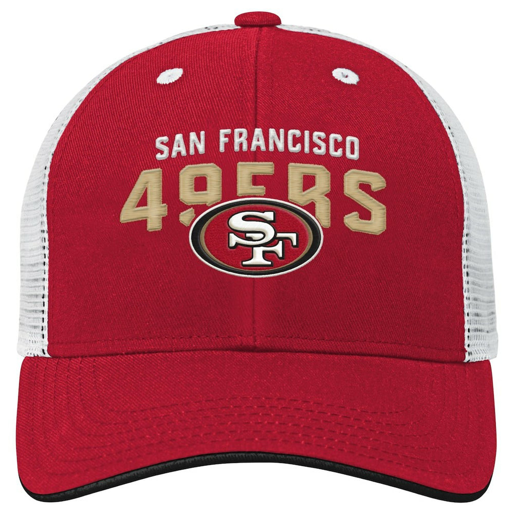 San Francisco 49ers Youth Core Lockup Trucker Adjustable Hat - Scarlet - NFL