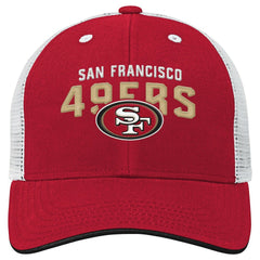 San Francisco 49ers Youth Core Lockup Trucker Adjustable Hat - Scarlet - NFL