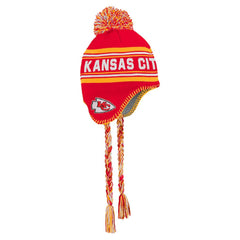 Kansas City Chiefs Youth Jacquard Tassel Knit Hat with Pom - Red - NFL