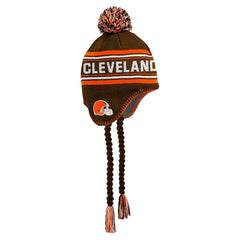Cleveland Browns Youth Jacquard Tassel Knit Hat with Pom - Brown - NFL