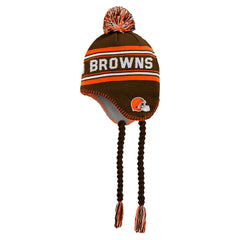 Cleveland Browns Youth Jacquard Tassel Knit Hat with Pom - Brown - NFL