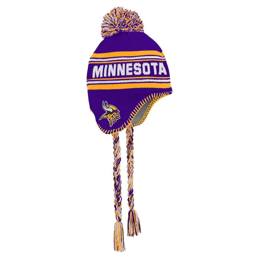 Minnesota Vikings Youth Jacquard Tassel Knit Hat with Pom - Purple - NFL